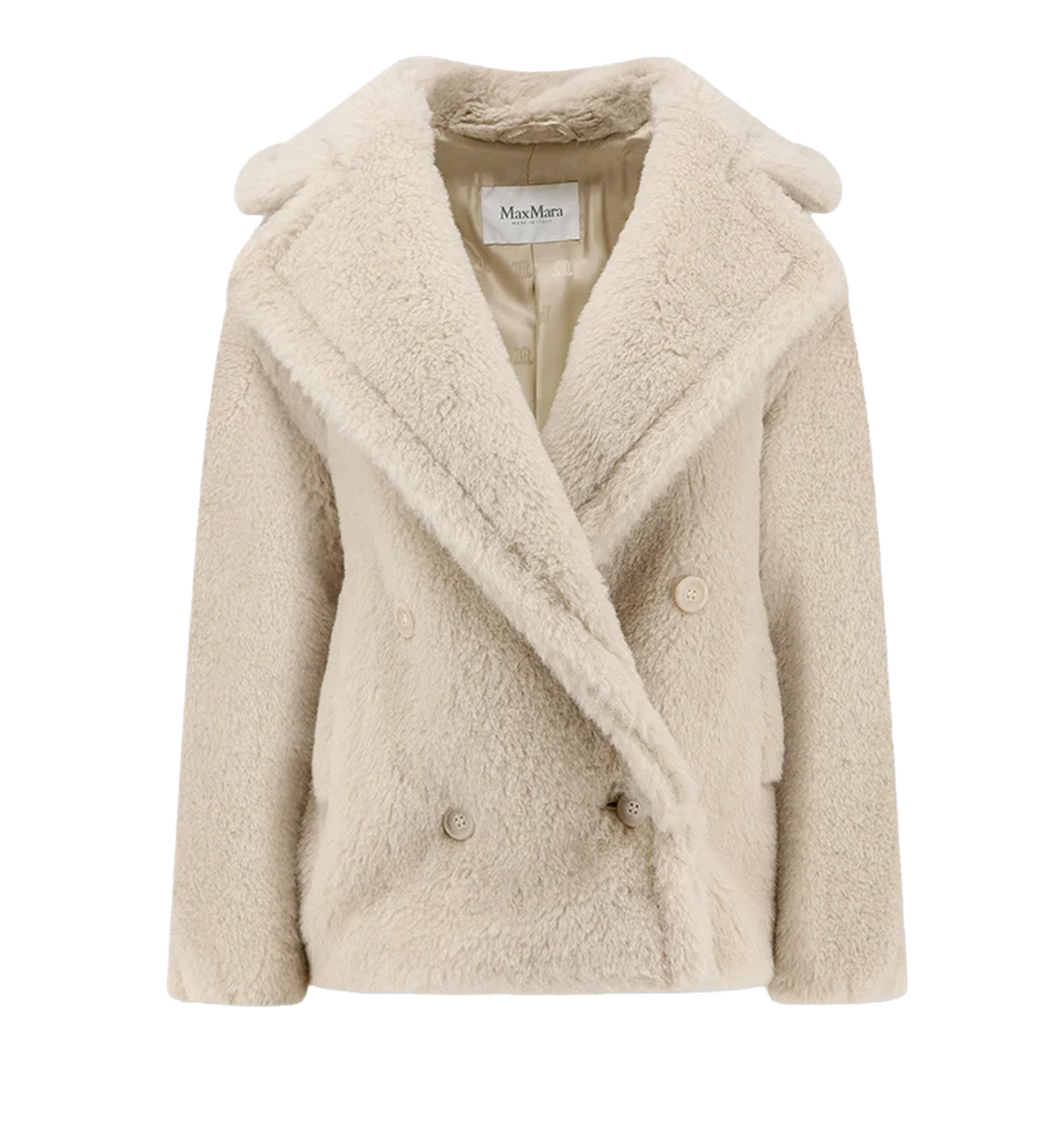 Short alpaca coat