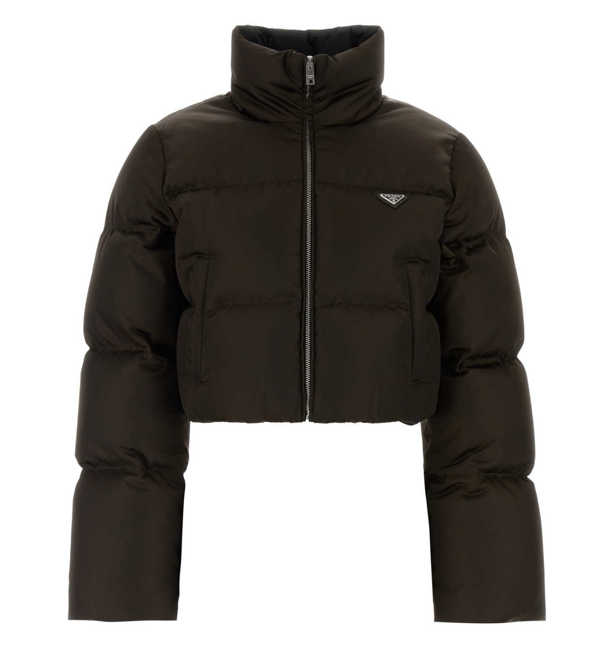 Cropped Re-Nylon down jacket