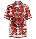 Maiolica print Hawaii Shirt in silk twill