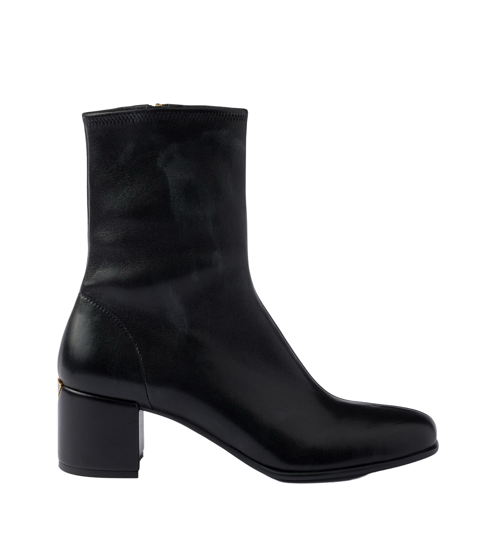 Lambskin Zip-Up Ankle Boot