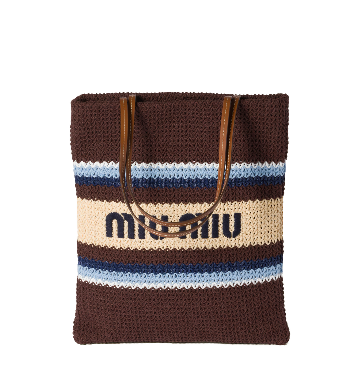 Raffia-effect woven tote bag