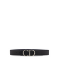 Leather belt with logo