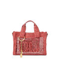 Small Summer Banana east-west tote bag with strap in raffia