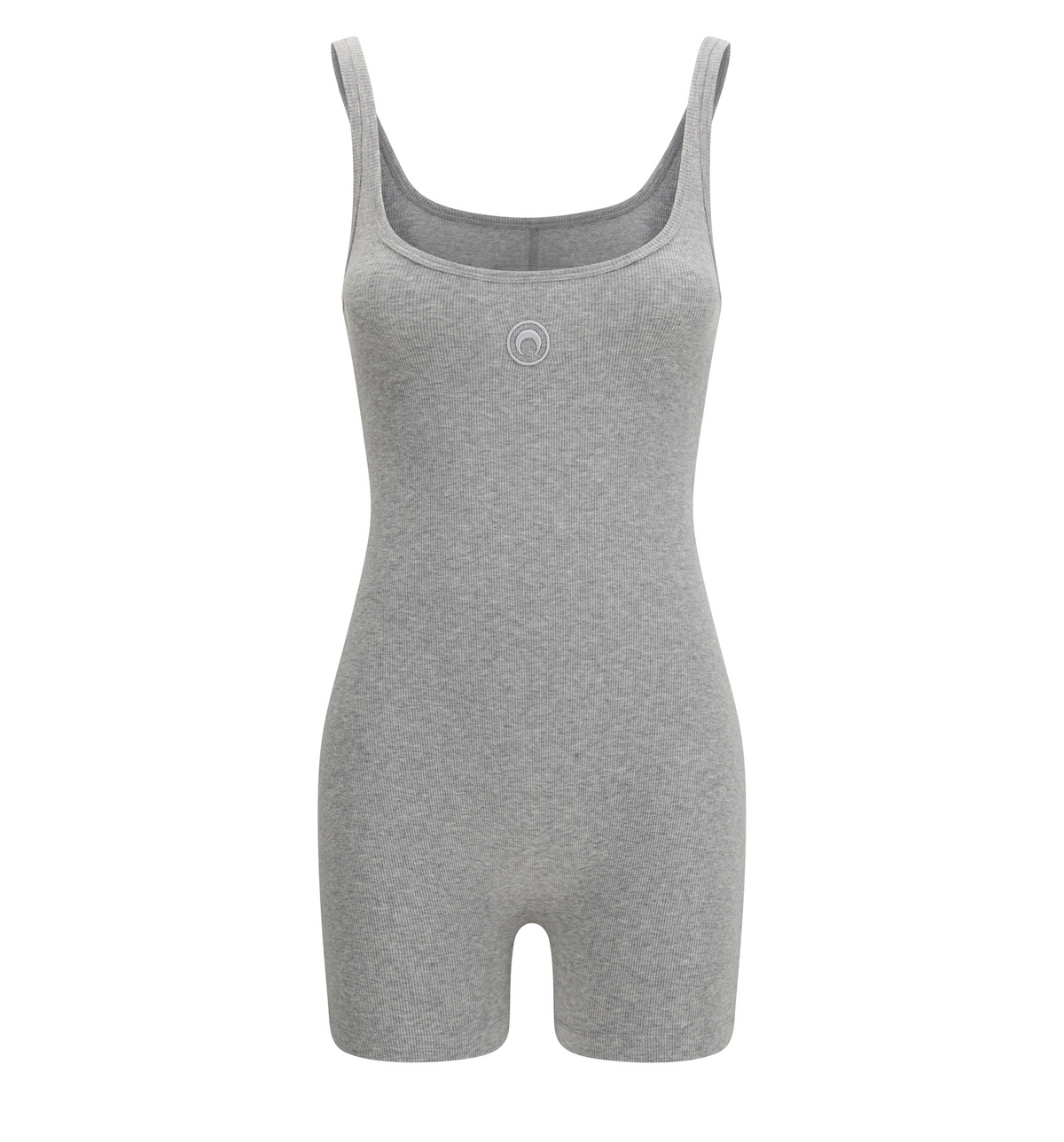 Moon Logo Ribbed Jersey Short Catsuit