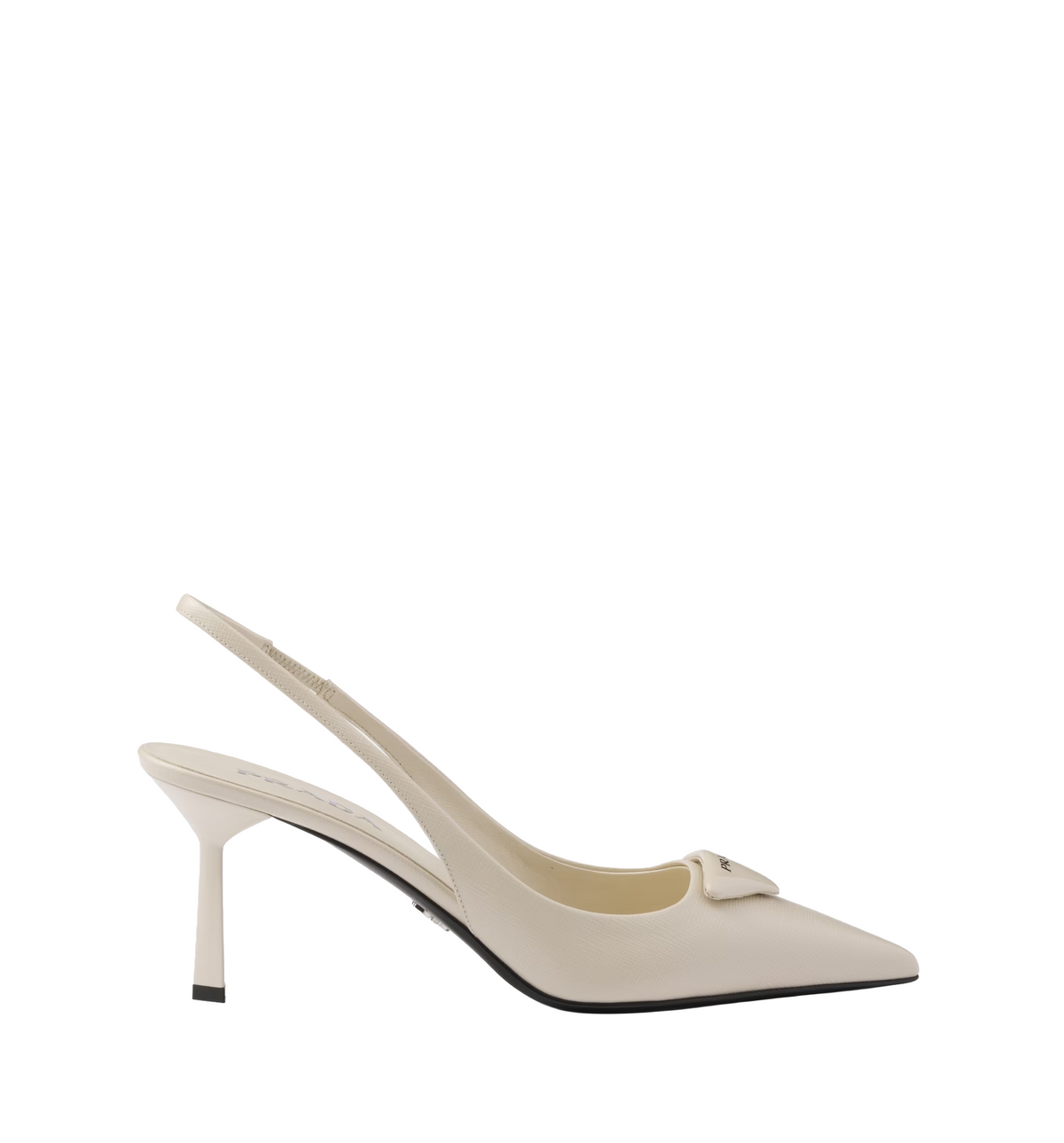 Saffiano patent leather slingback pumps
