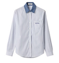 Striped poplin shirt