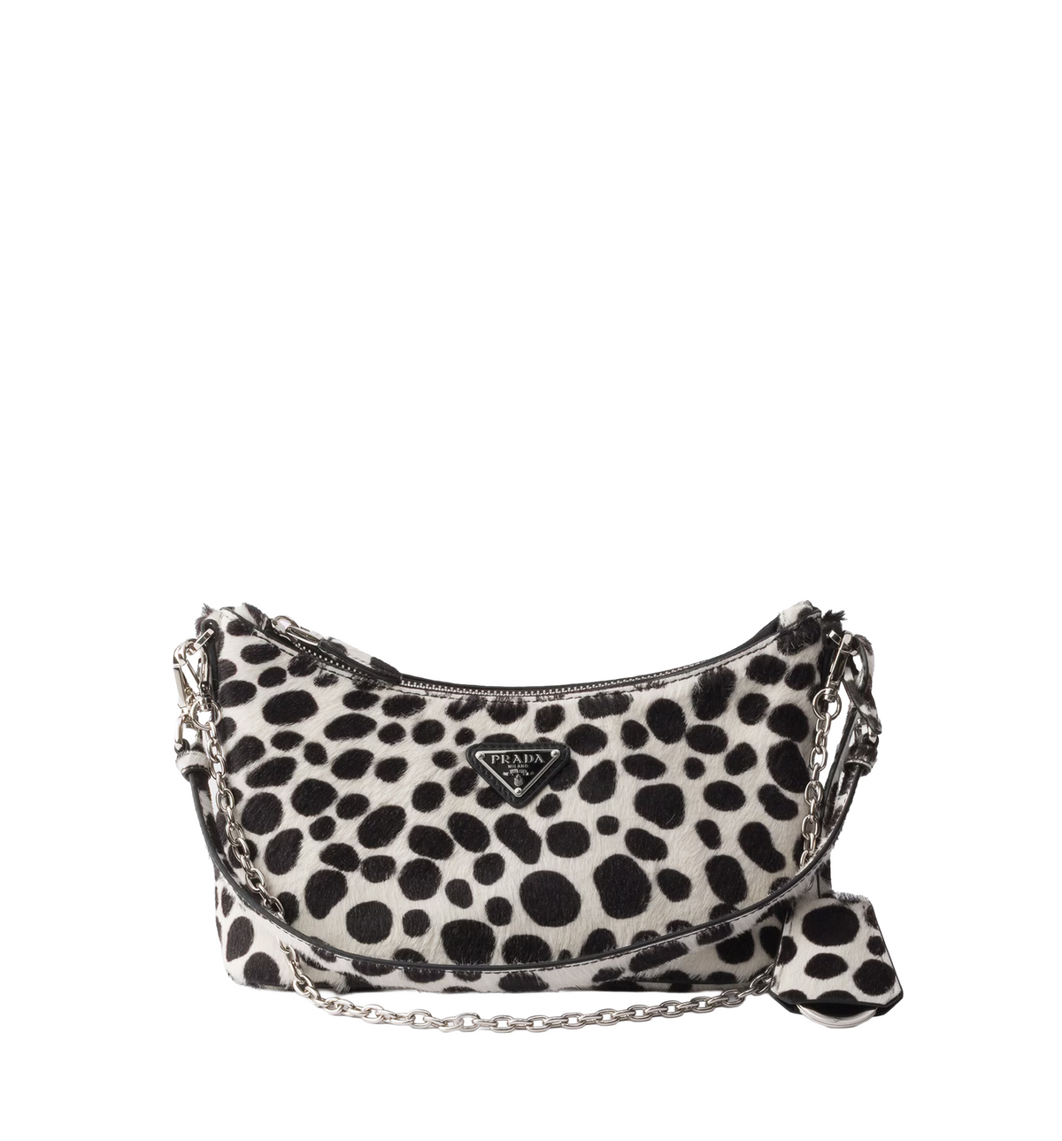 Printed calf hair mini-bag