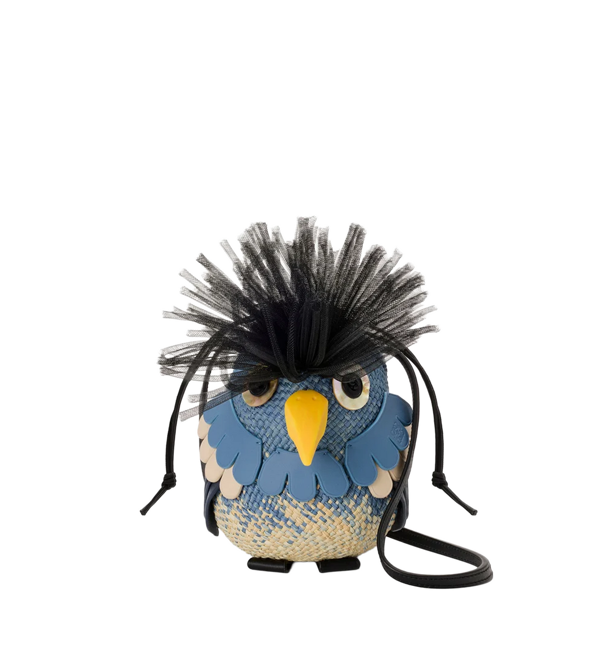 Bird bag in iraca palm and calfskin