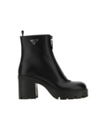 Black leather ankle boots