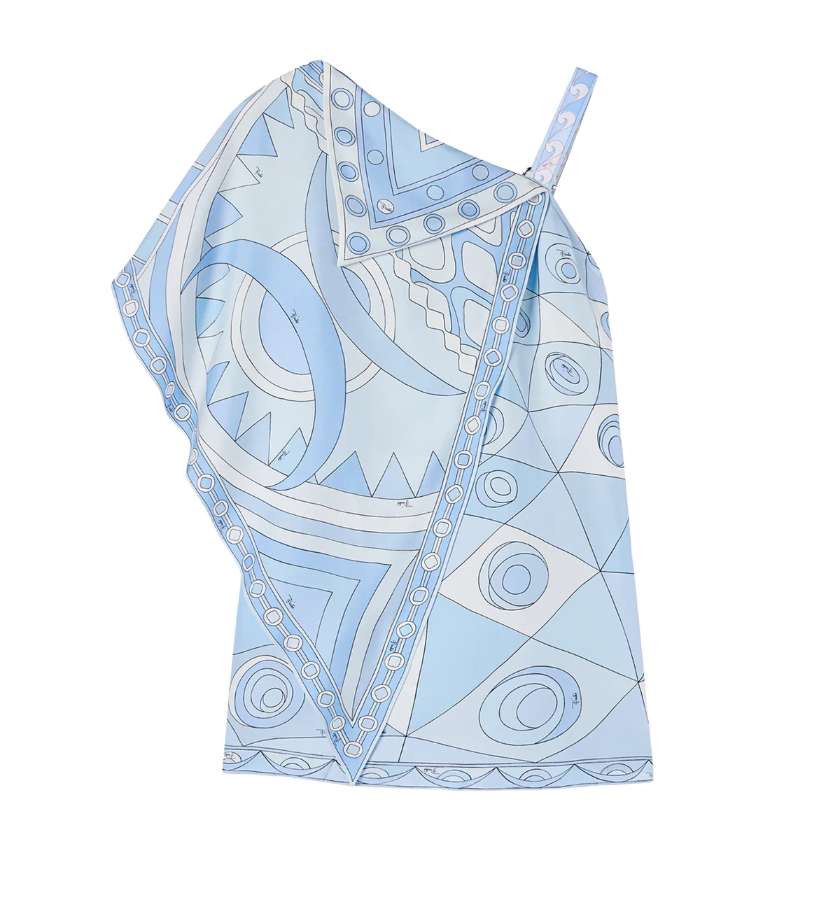 Occhi and Vivara Print Asymmetrical Silk Dress