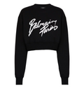 Cropped printed cotton sweatshirt