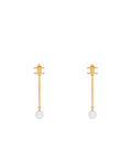 Brass earrings with Triomphe logo