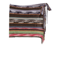 Zigzag-knit fringed-edge pareo