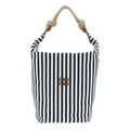 Embroidered canvas bucket bag