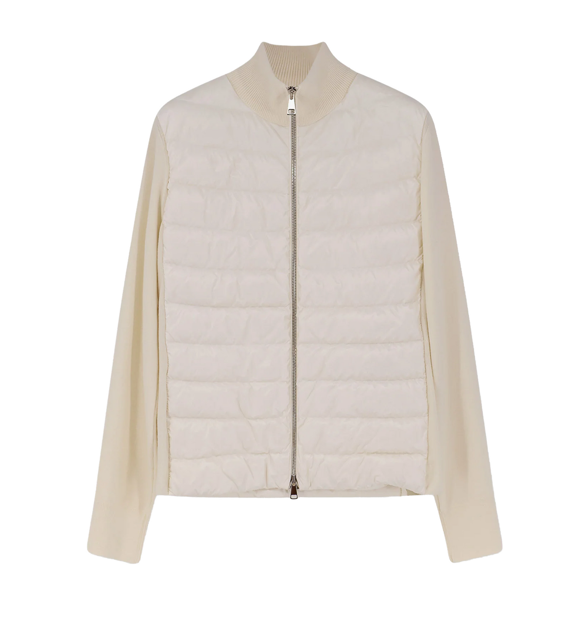 Padded Wool Zip-Up Cardigan