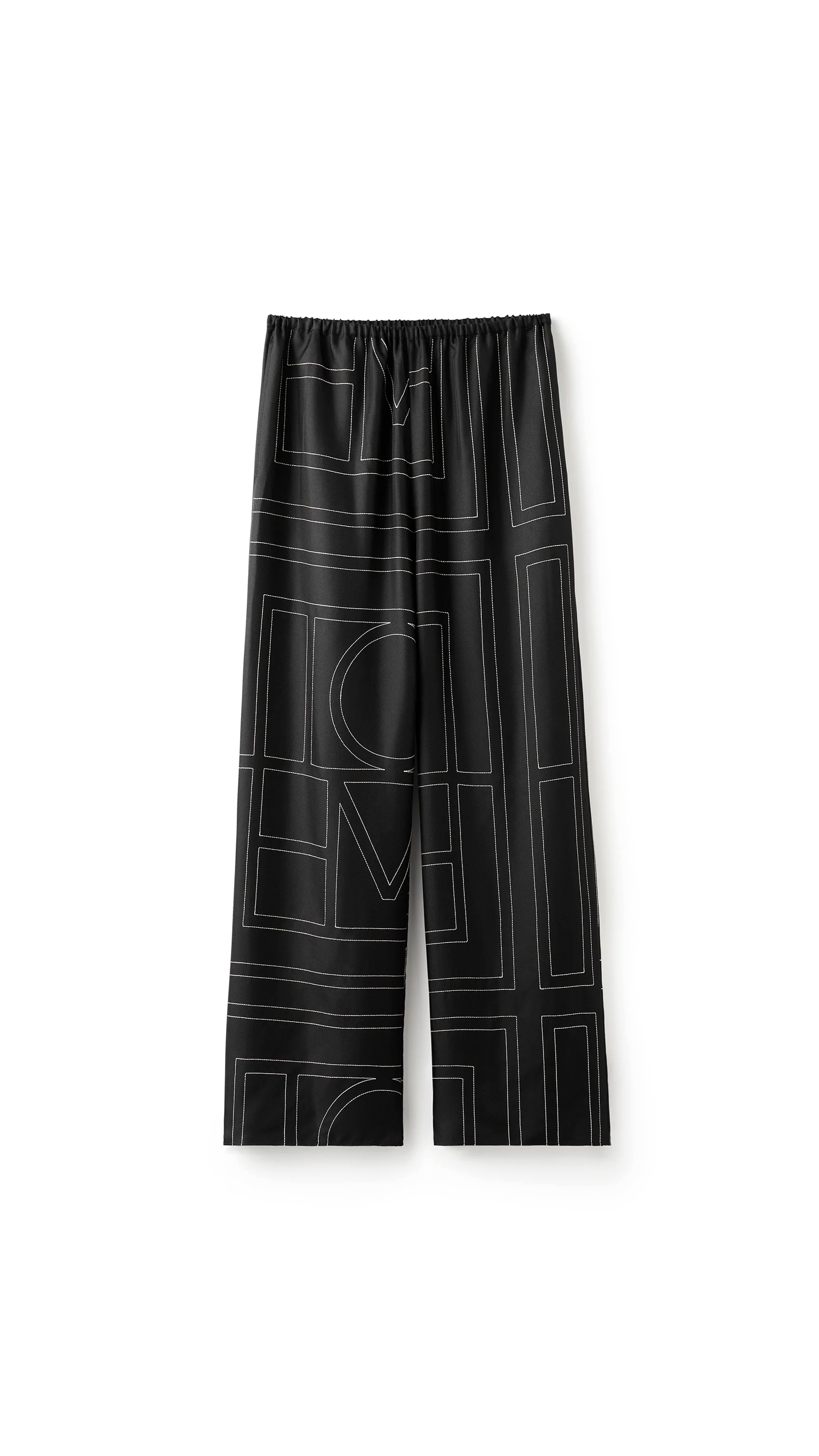 Monogram Silk PJ Pants - Black