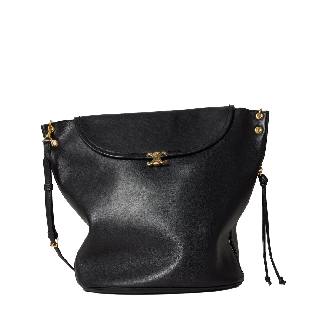 Soft Triomphe Bucket In Shiny Lambskin