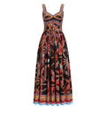 Carretto-print poplin dress