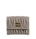 Matelassé nappa leather small wallet