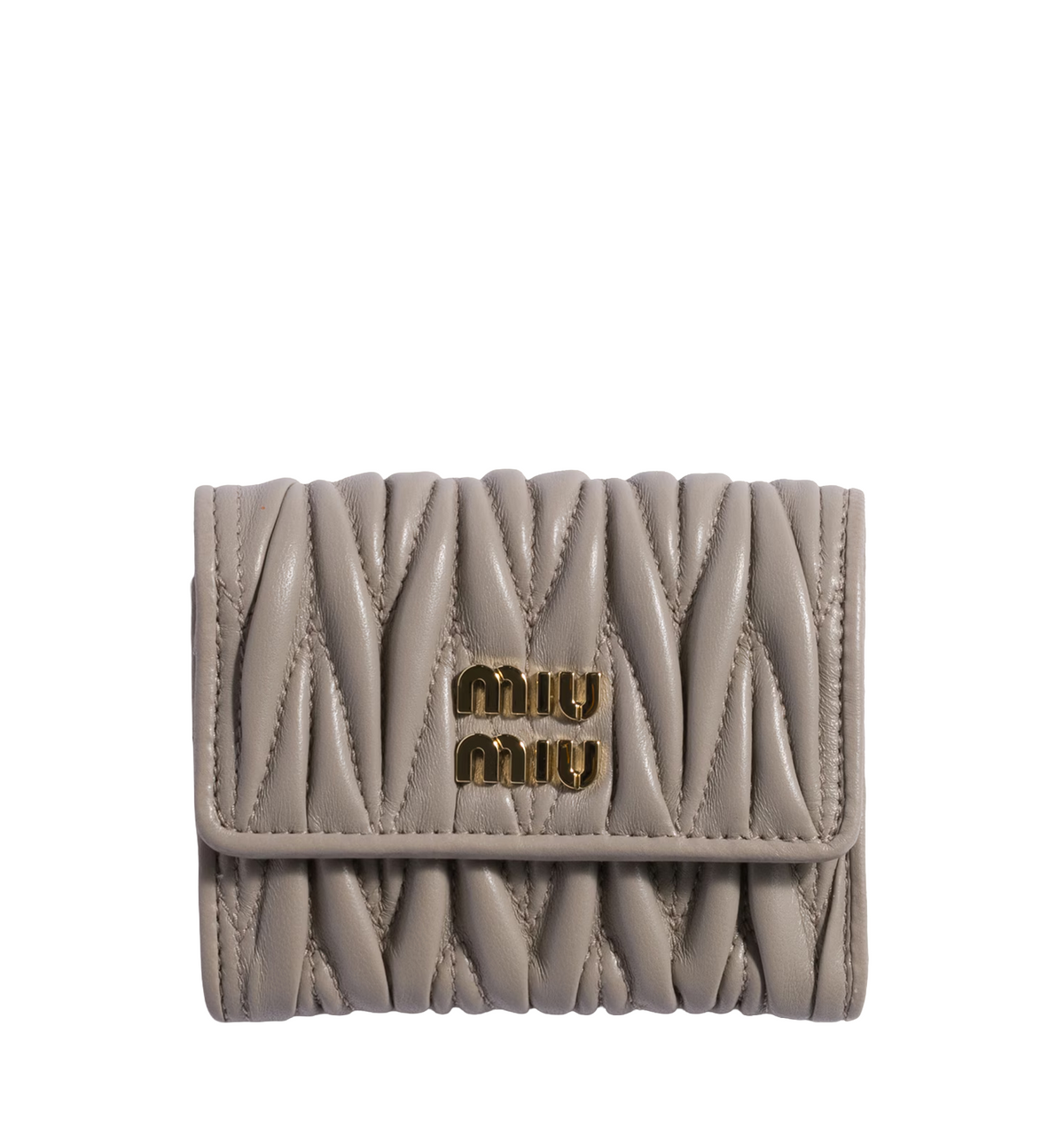 Matelassé nappa leather small wallet
