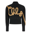 Logo-embroidered cable-knit sweater