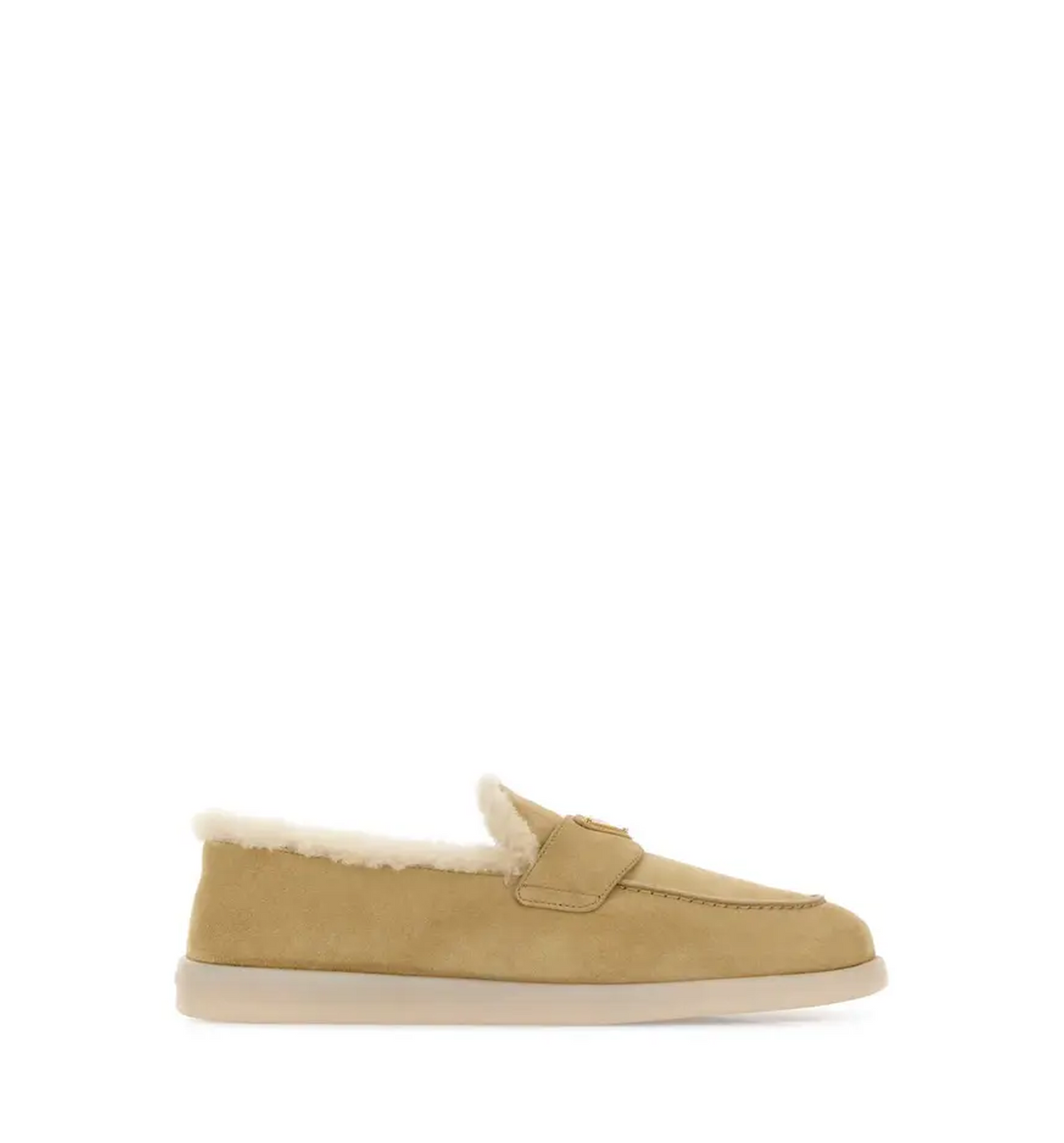 Suede and shearling loafers