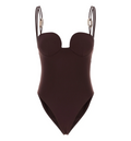 Burgundy stretch nylon swimsuit
