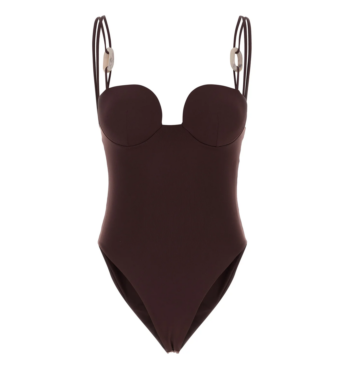 Burgundy stretch nylon swimsuit