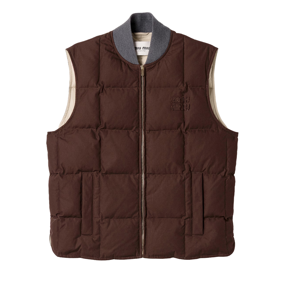 Gabardine down vest