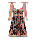 Carretto-print poplin dress