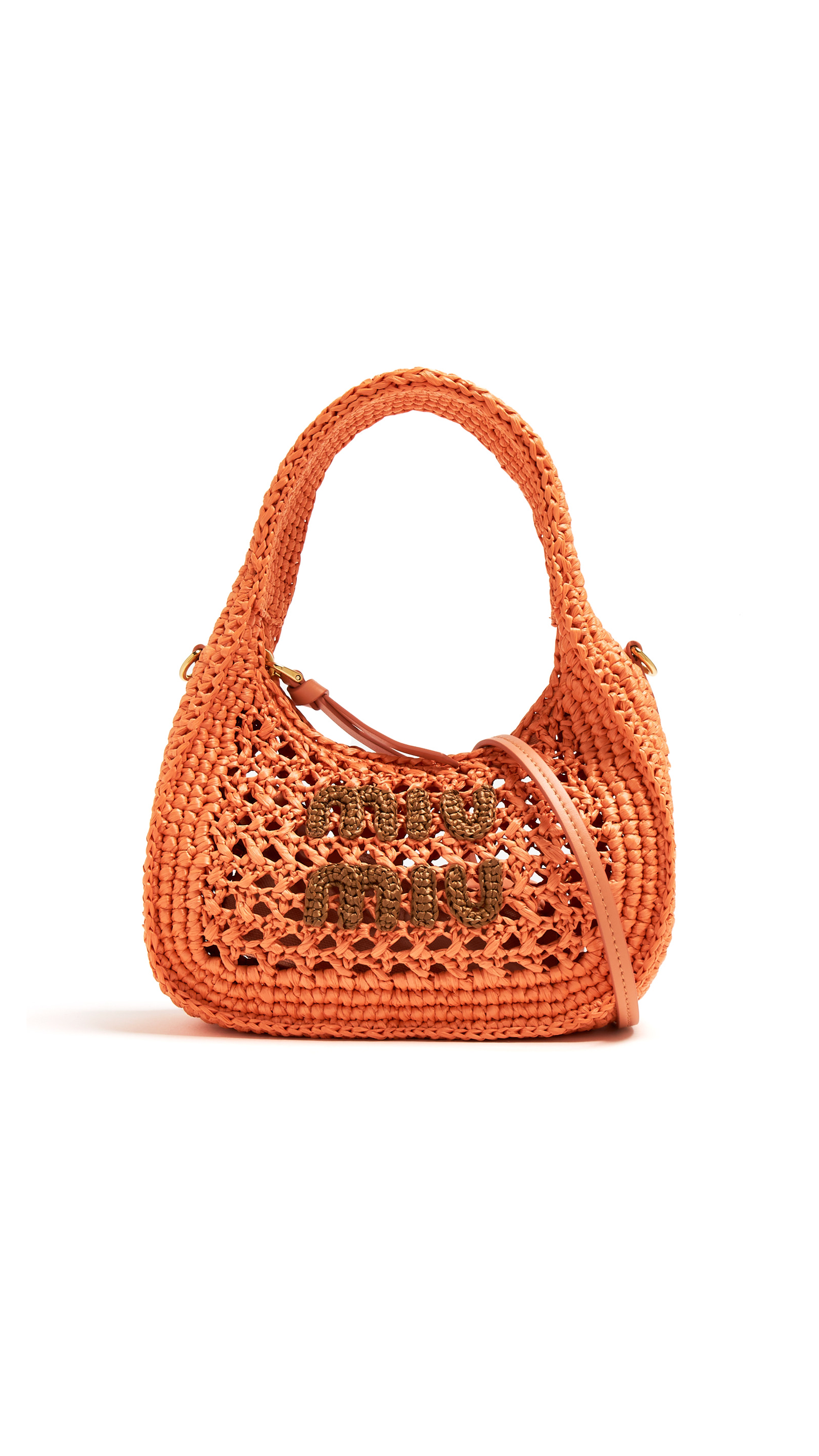 Wander Woven Fabric Hobo Bag - Orange