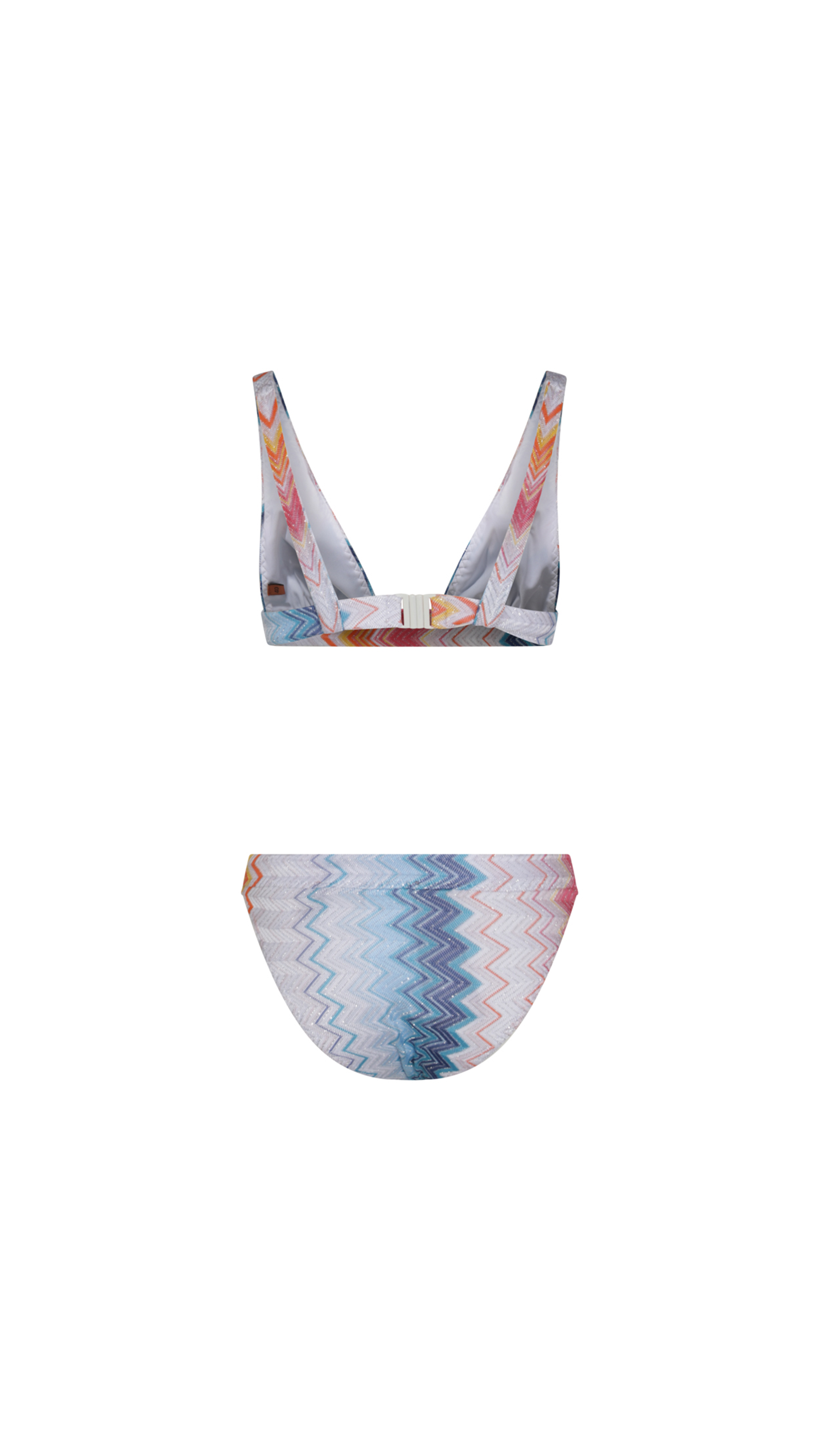 Triangle Bikini in Viscose Blend Zig Zag Lamé - Multicolor