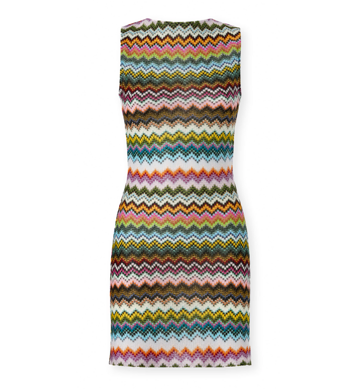 Short cover-up in lamé viscose with pixel-effect zigzag motif