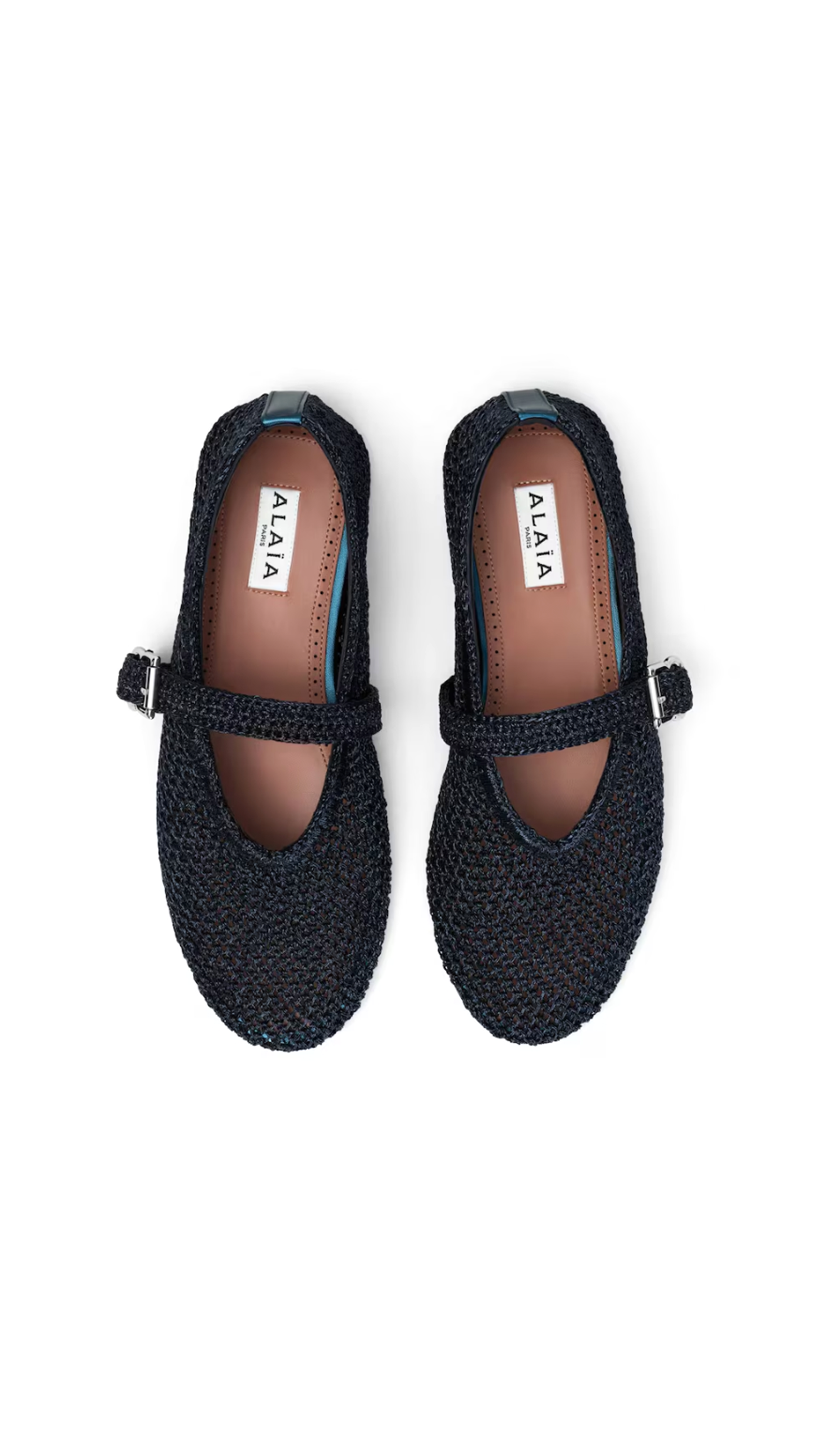 Ballet Flats in Knitted Lurex - Dark Blue