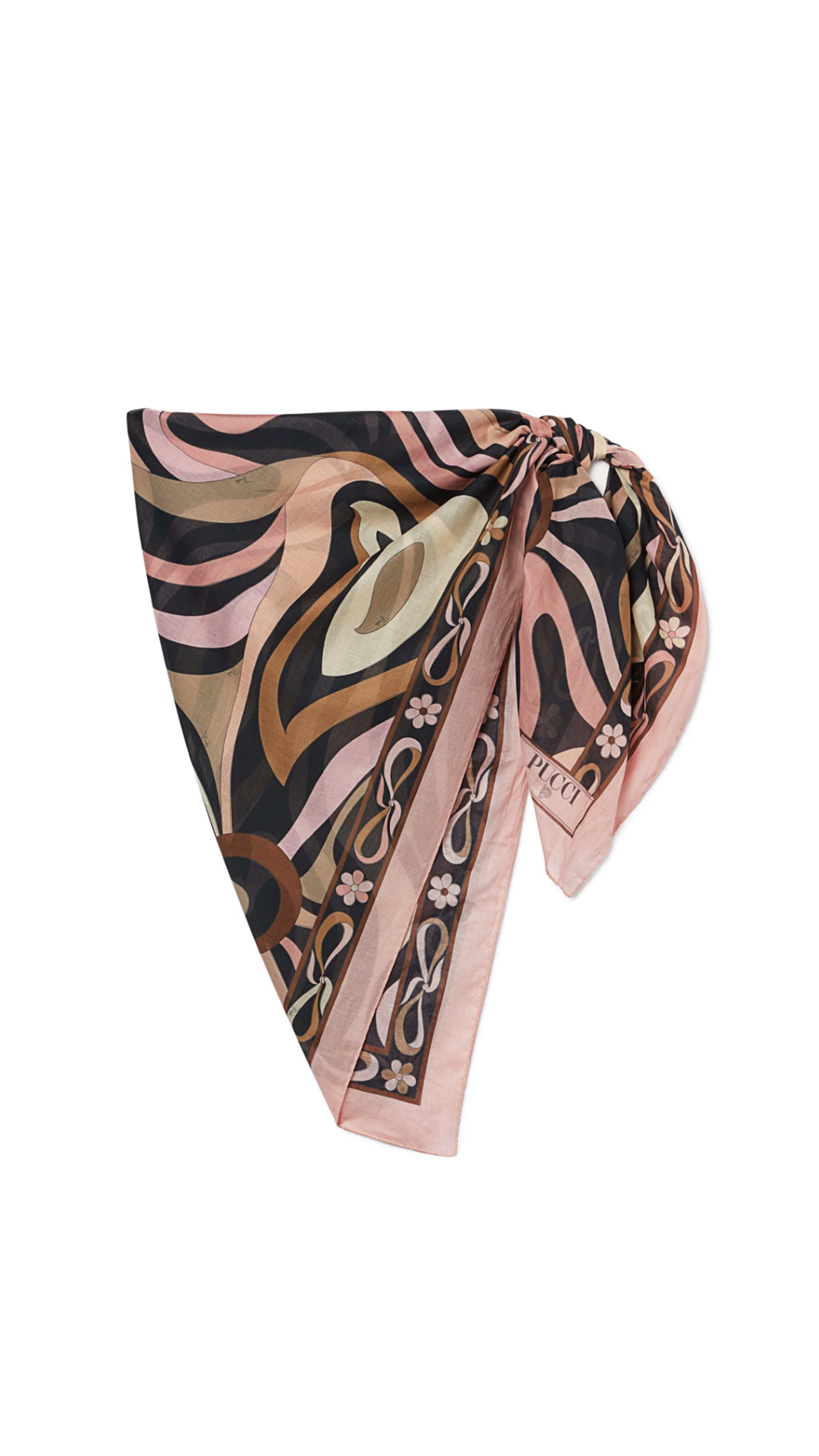 Marmo Print Cotton Sarong - Pink