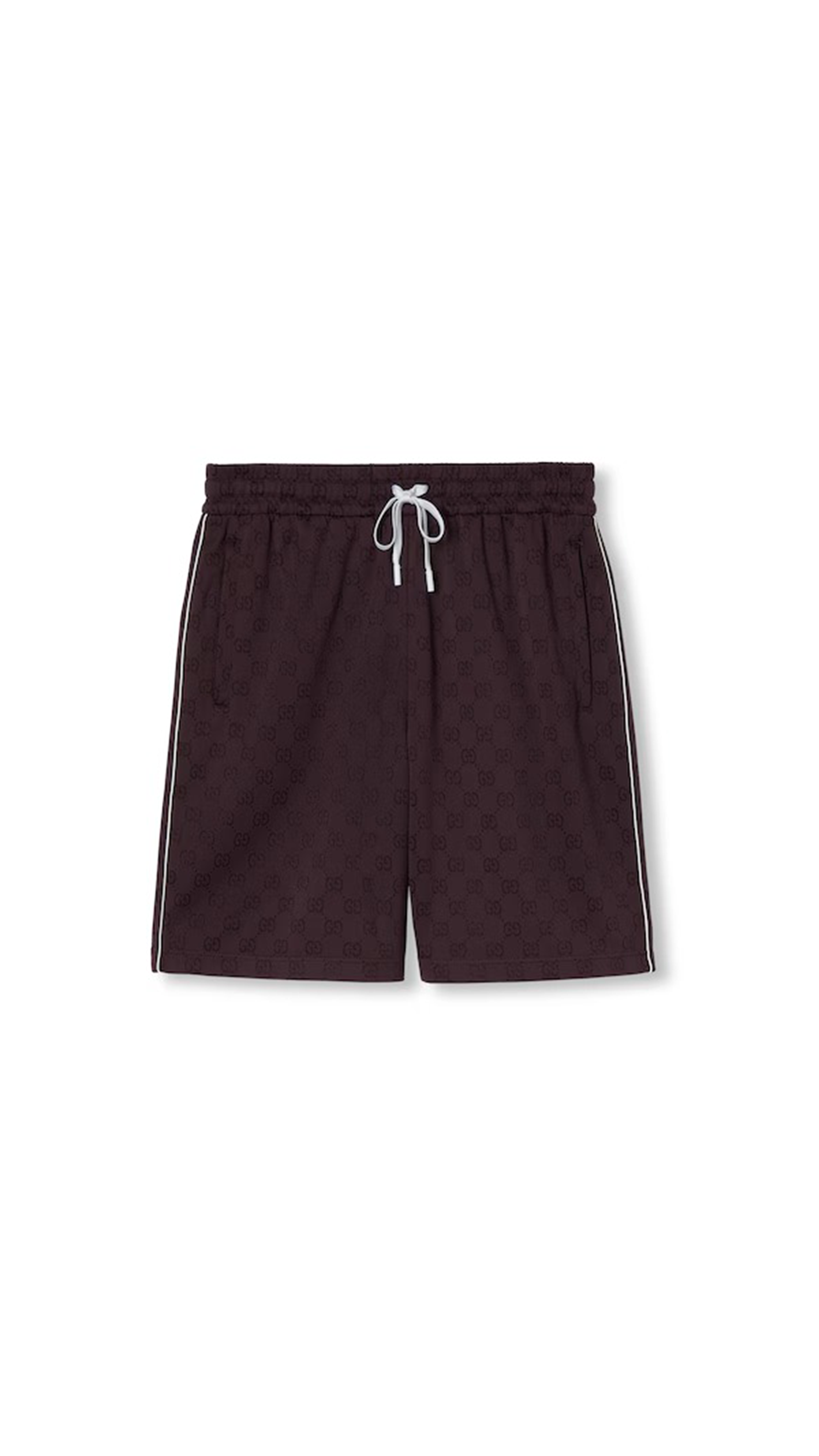 GG Nylon and Cotton Shorts - Dark Burgundy