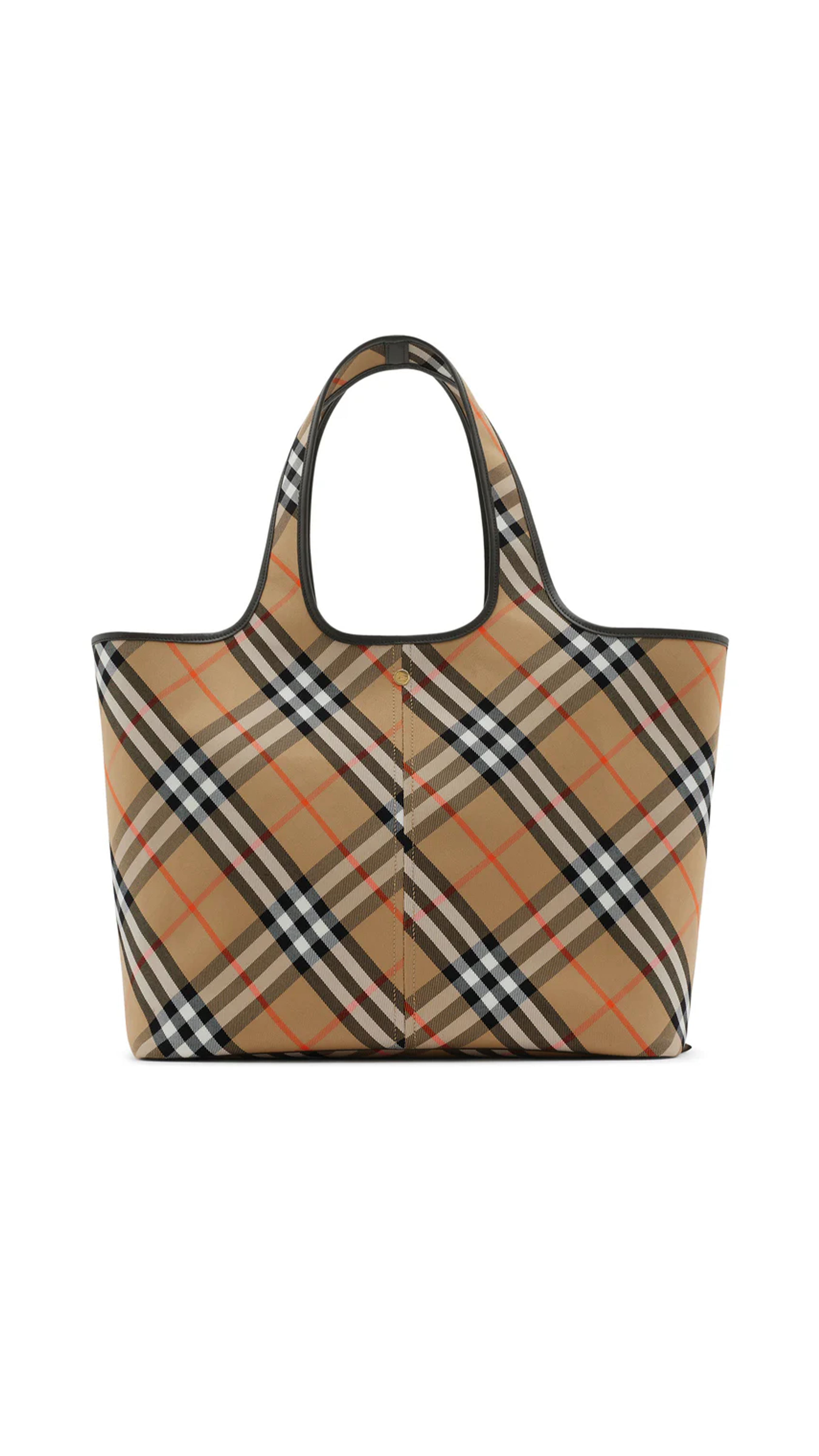 Medium Check Tote - Sand