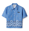 Printed slubbed poplin shirt