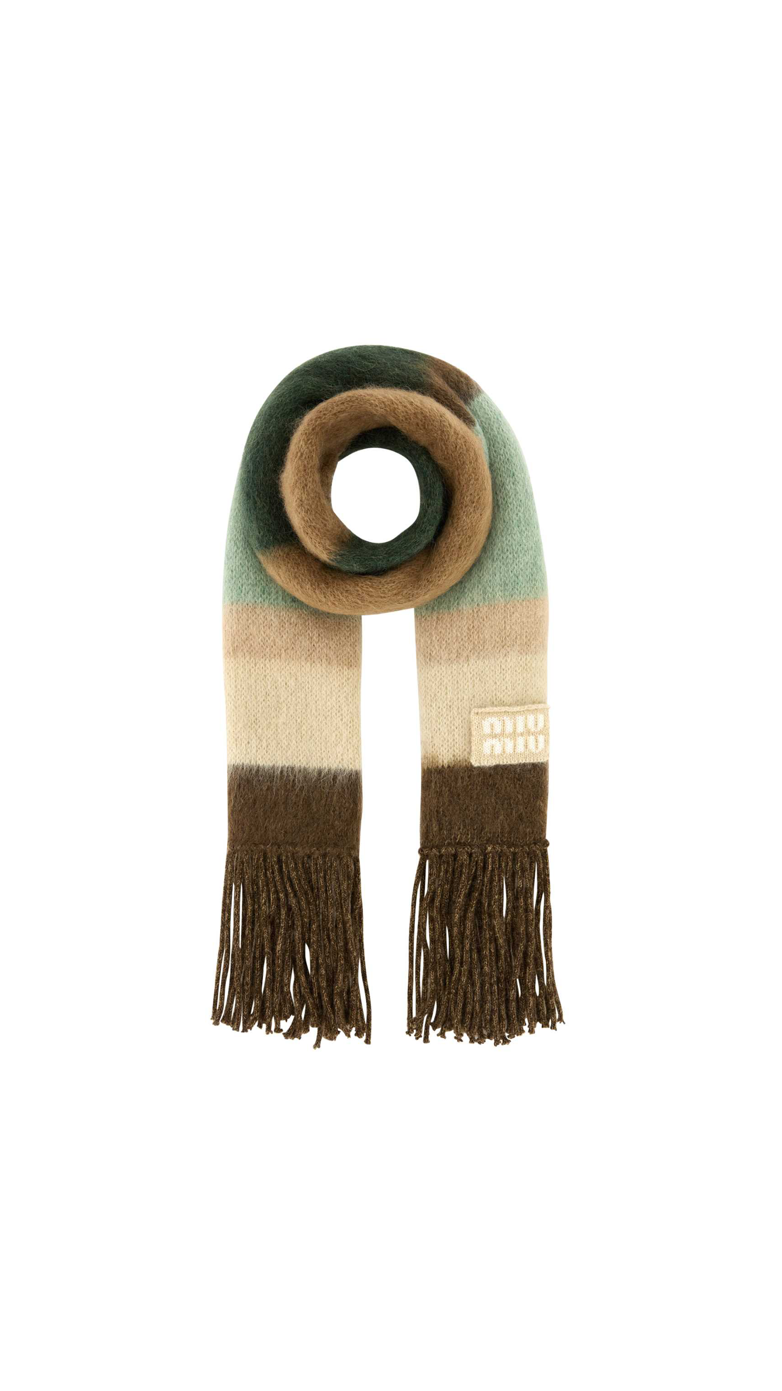 Wool Scarf with Fringes - Multi