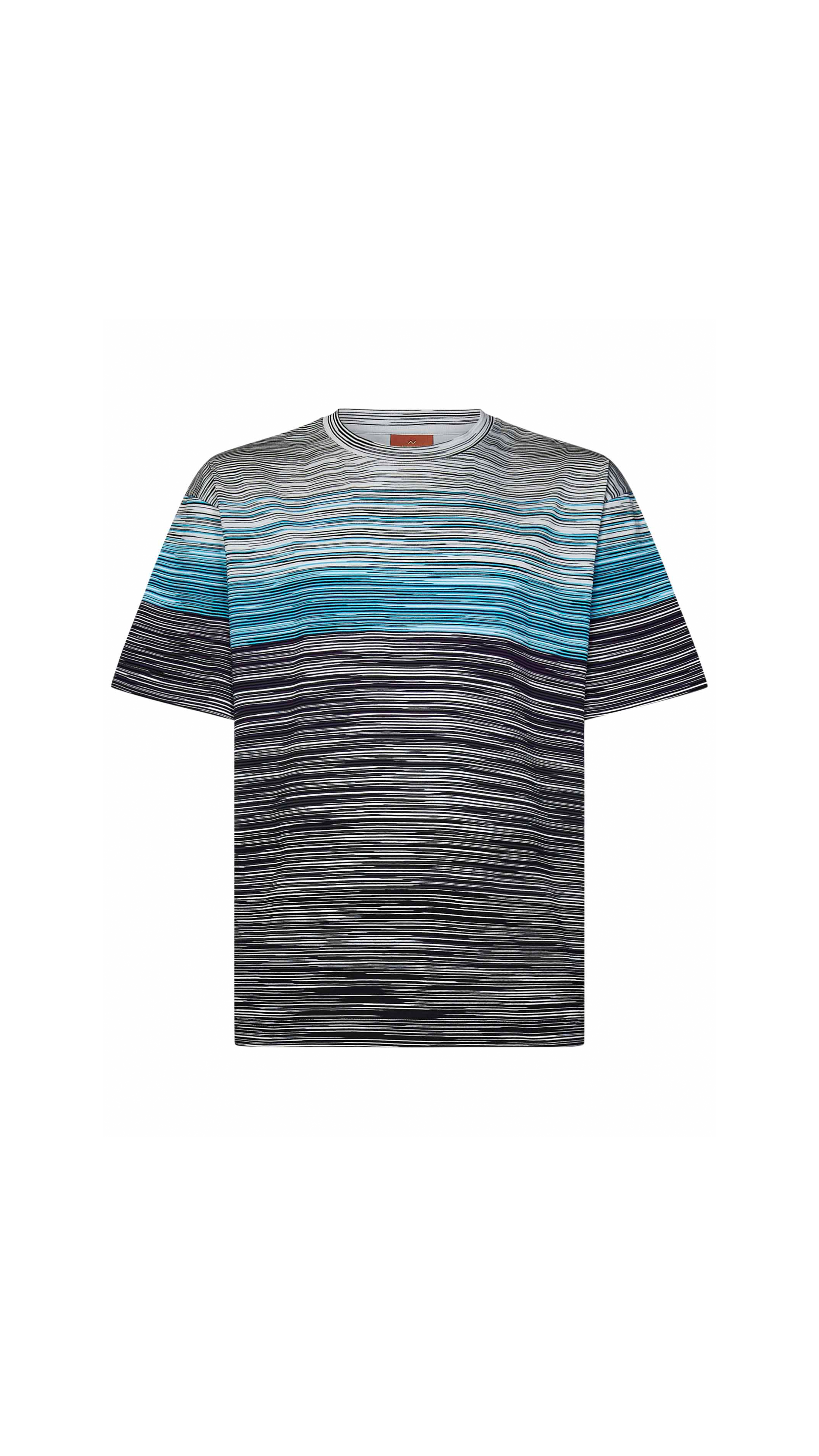 Slub Cotton Jersey T-shirt - Multi Blue