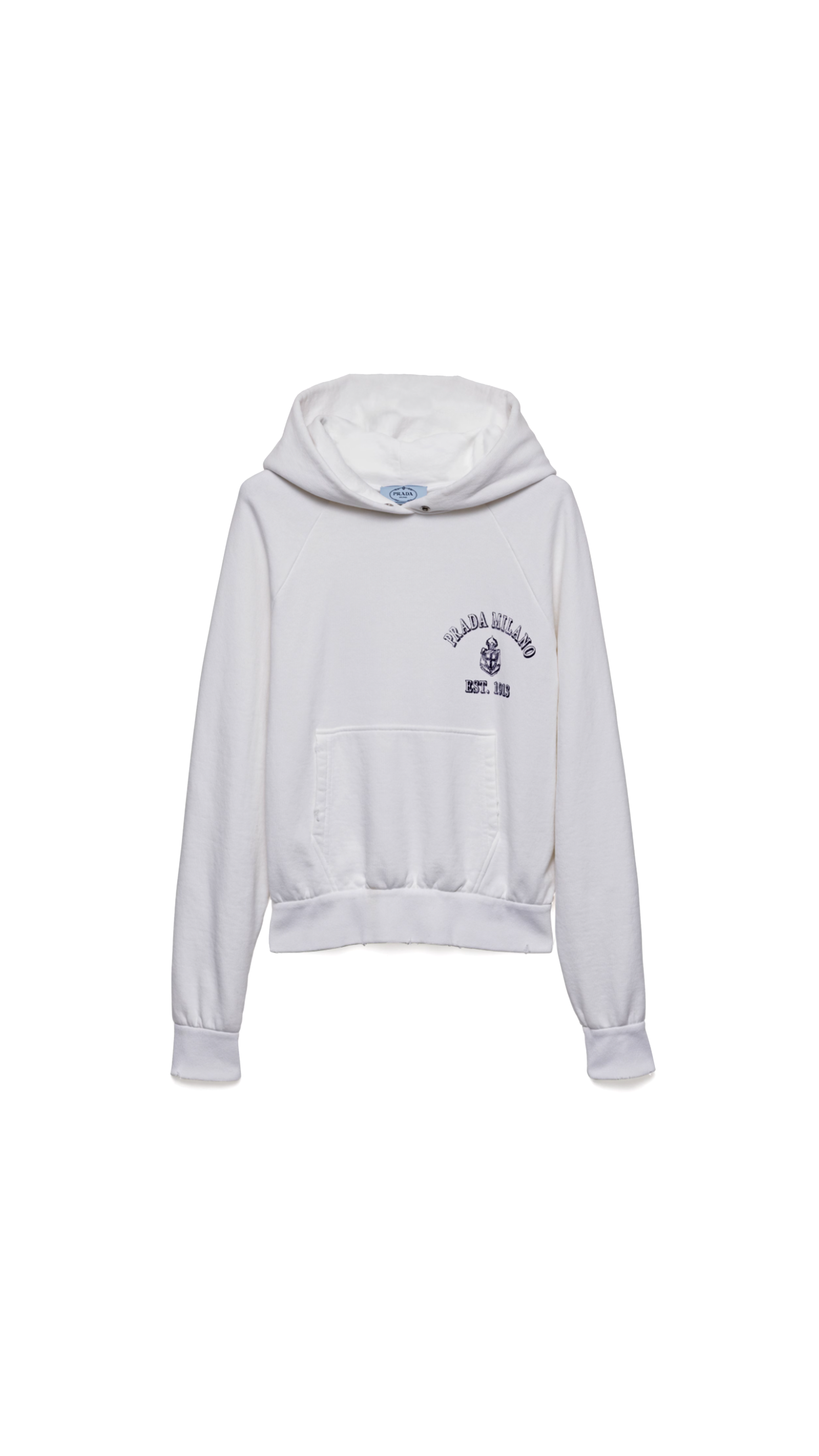 Cotton Fleece Hoodie - White