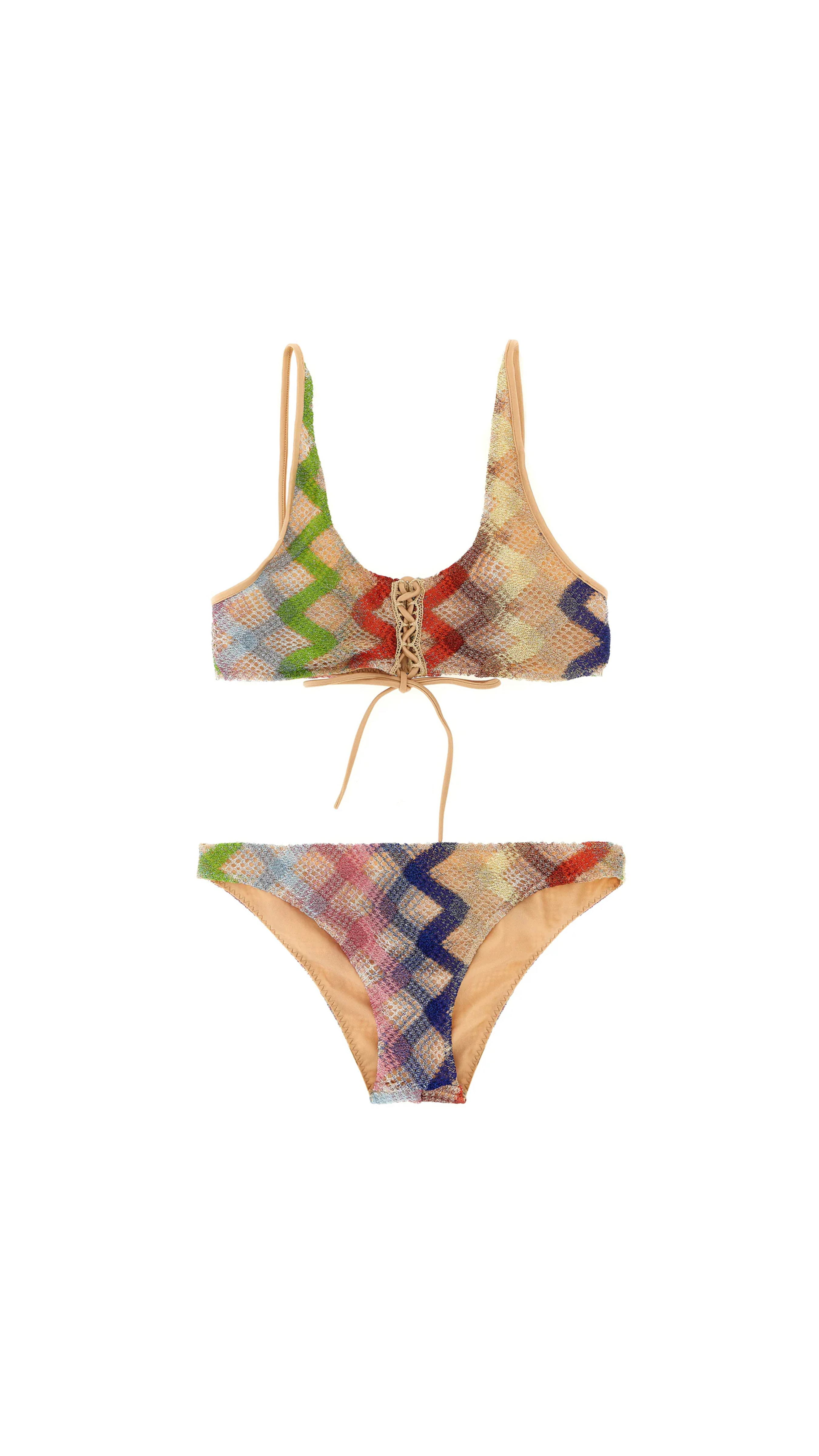 Brasserie Bikini with Front Ties - Multicolour