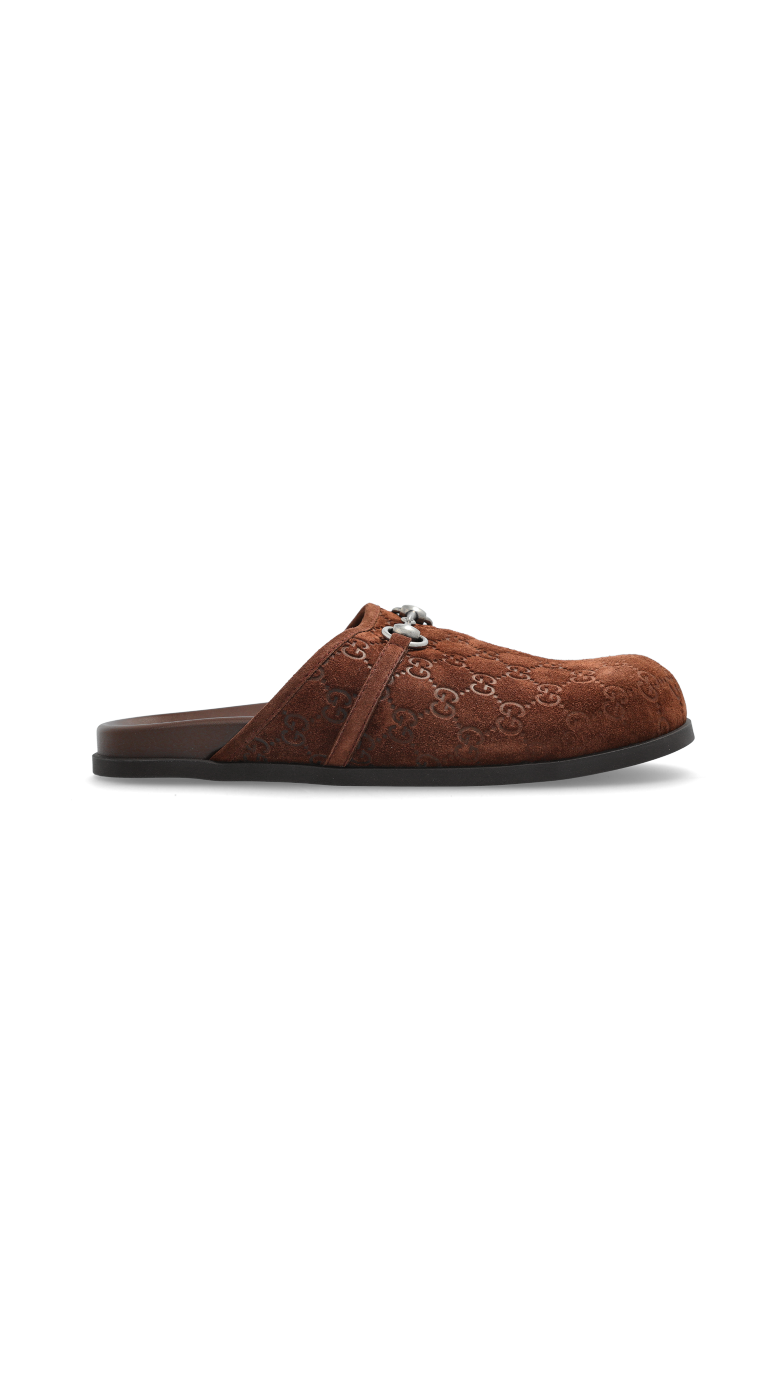 GG Suede Mules - Brown