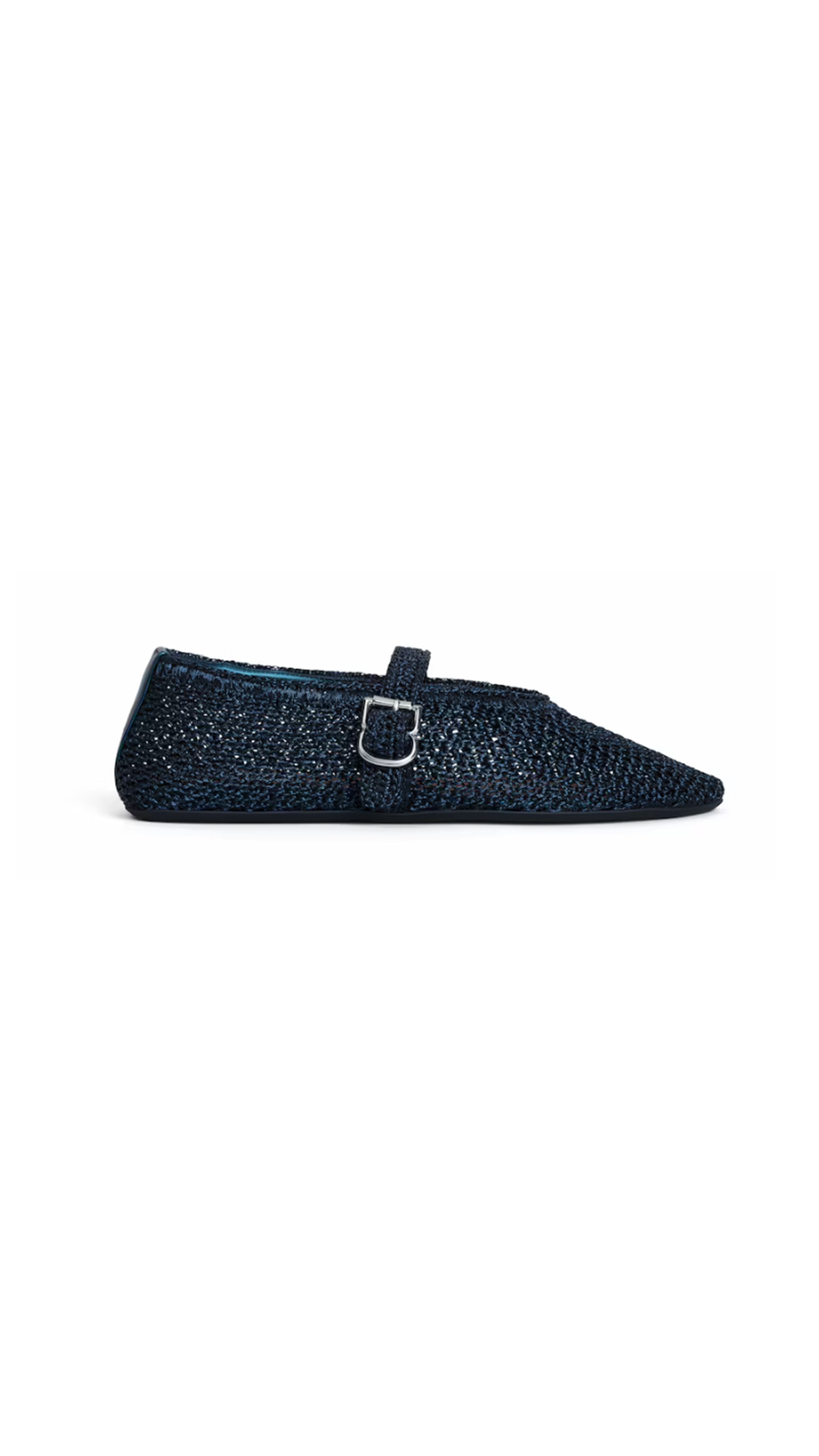 Ballet Flats in Knitted Lurex - Dark Blue