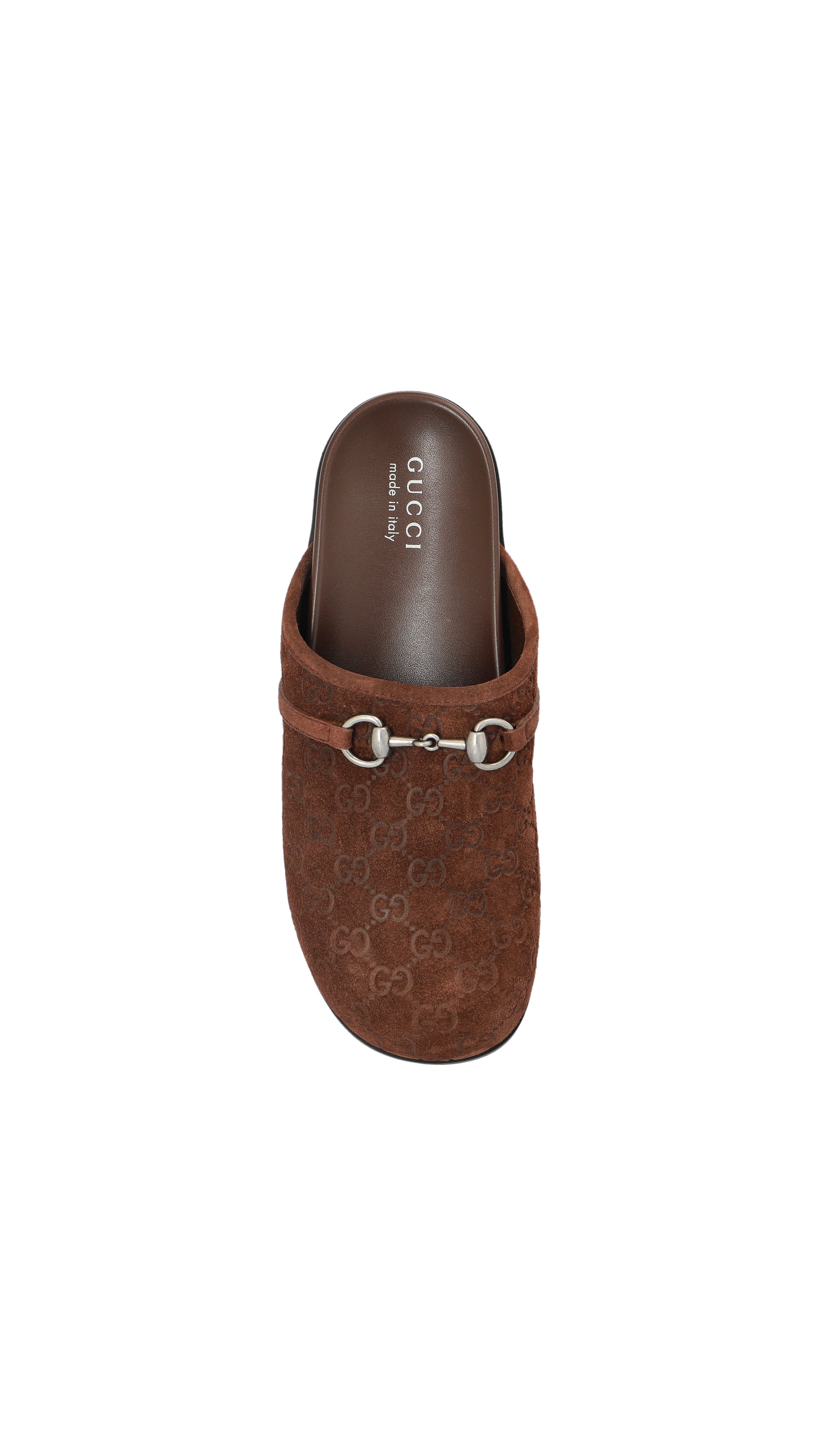 GG Suede Mules - Brown