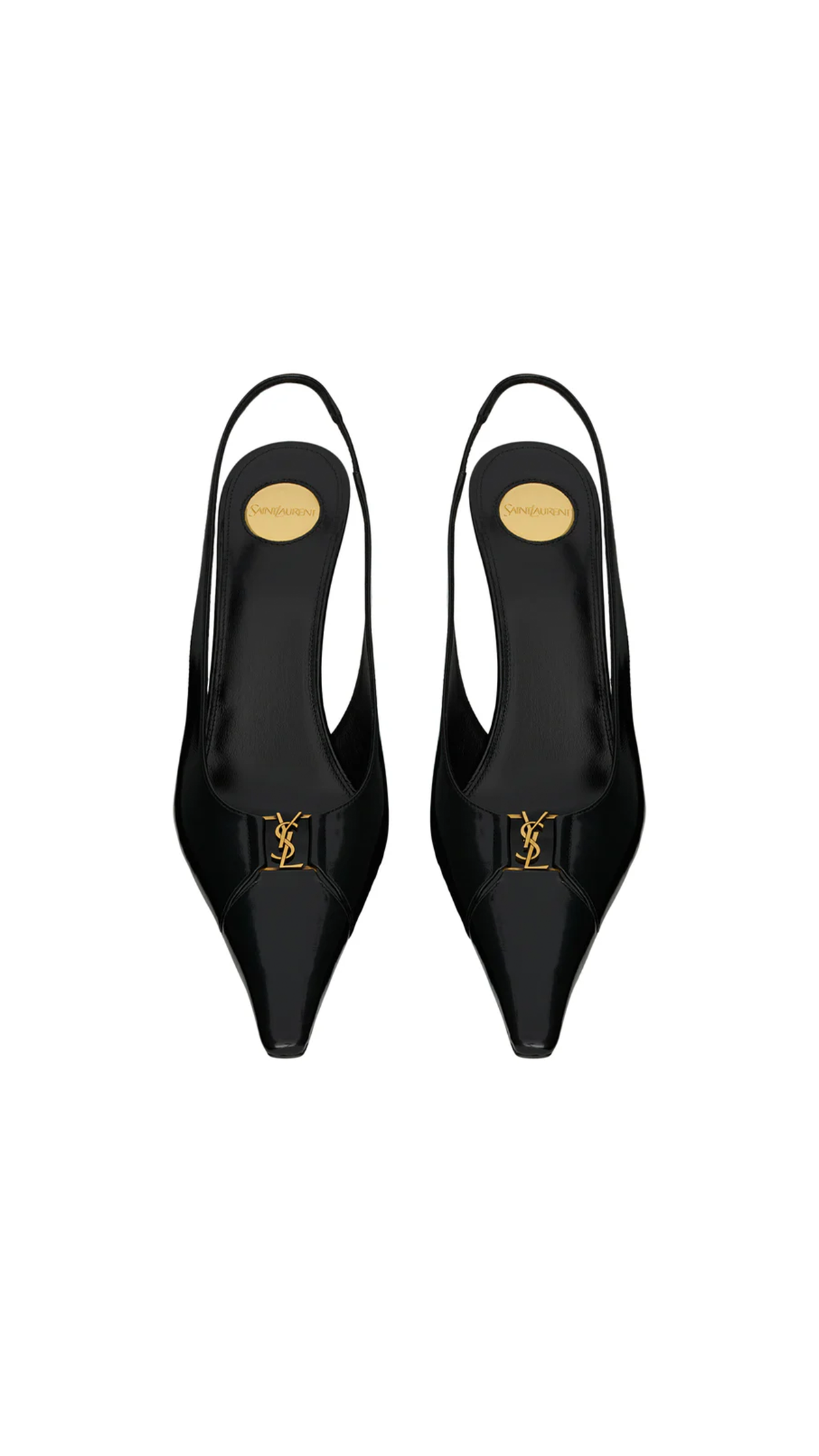 Babylone Breteuil Slingback Pumps in Smooth Leather - Black