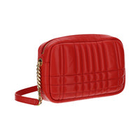 Quilted Leather Small Lola Camera Bag- Bright Red