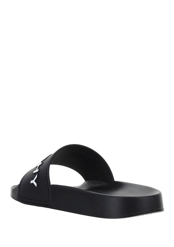 Paris Flat Sandals In Rubber - Black