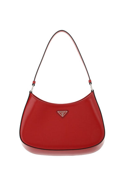 Cleo Brushed Leather Shoulder Bag - Scarlet