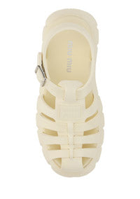 Rubber Platform Sandals - White